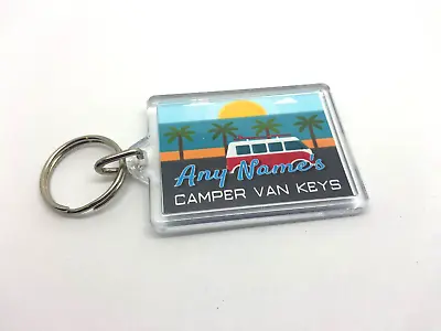 Personalised Camper Van Keyring - Add A Name - Funky Design - Caravan Keys • £2.99