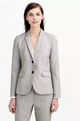 J.CREW $228 Gray Super 120's Wool Lined 1035 Blazer 2 Button Size 0 • $39.99