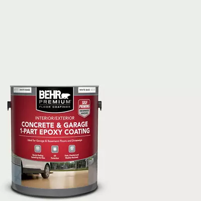 Epoxy Floor Paint Concrete Garage Basement Patio Driveway 1 Gal. Satin White • $59.01