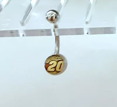 Belly Ring Vintage NASCAR 20 Logo Non Dangle Naval Steel Body Jewelry • $8.29