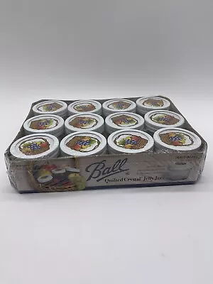 Ball 4 Ounce Quilted Jelly Jars. Regular Mouth. Includes 12 Jars Bands & Lids • $32