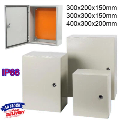 $98.99 • Buy Electrical Steel Enclosure Box IP66 Wall Mount Lock Switchboard Junction Cabinet