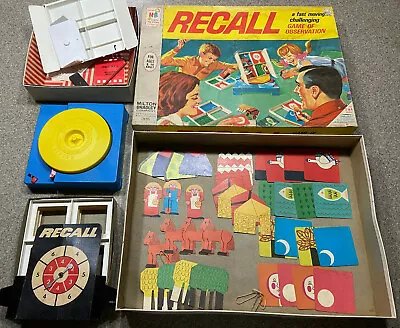 Vintage 1968 Vintage RECALL Milton Bradley Memory Board Game Family 4850  • $20