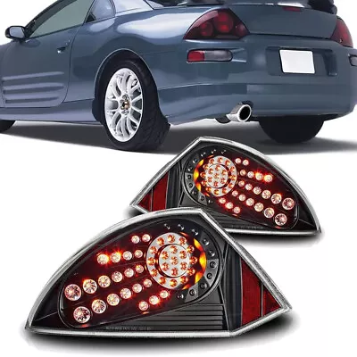 For 2000-2005 Mitsubishi Eclipse LED Tail Lights Black Clear Lens Pair Rear Lamp • $88.99