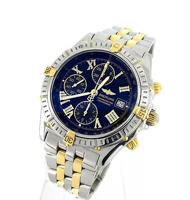 Breitling Crosswind B13355 Two-Tone Automatic Chrono Black Dial 43mm Mens Watch • $2695