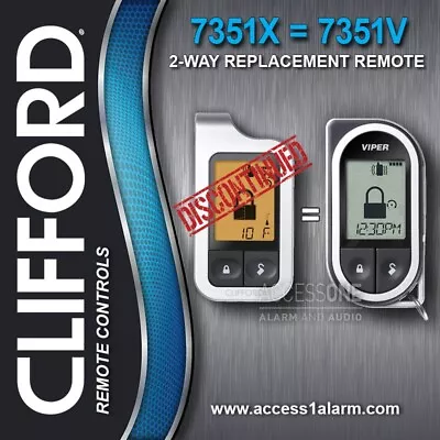 Clifford 7351X 2-Way LCD Replacement Remote Control Transmitter By Viper 7351V • $130.99