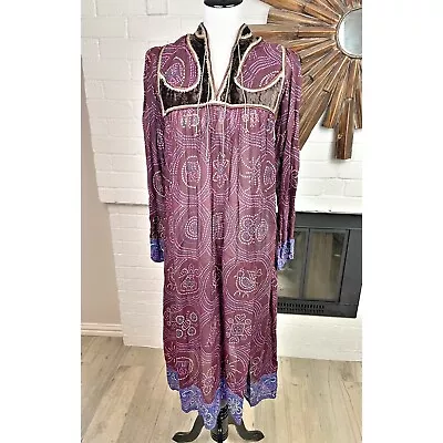 Vintage Indian 70s Mosaic Print Cotton Gauze Dress  • $300