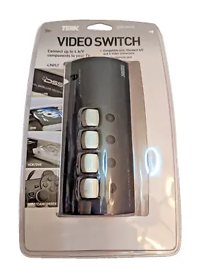 TERK VS-4 Video Switch - AV & S Video Compatible Connects Up To 4 Components NEW • $21.99