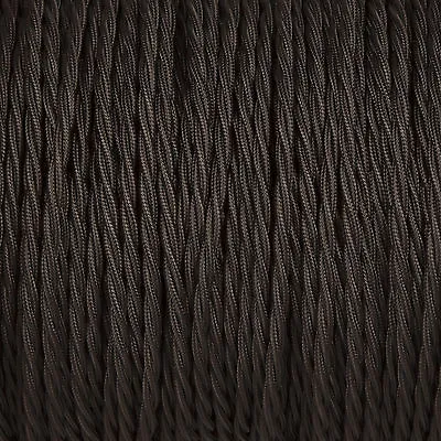 Black Twisted Braided Fabric Cable 3-Core 0.5mm For Lighting • £3.50