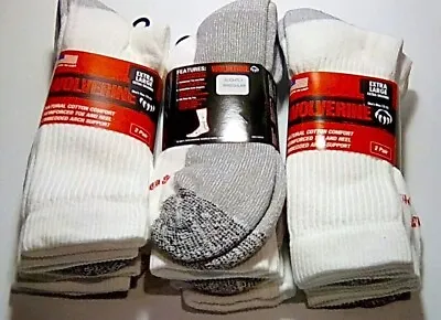 Wolverine Steel Toe Boot Sock XL White 6 Pair Pack - FREE SHIPPING! • $32.99