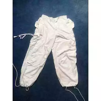 White Blacklight Reactive Raver Parachute UFO Pants L/XL+ RARE • $65