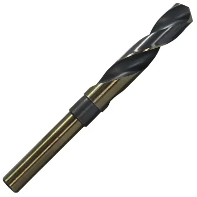 Twist Drill Bit 21/32 In. High Speed Steel Black And Gold Reduced 1/2 In. Shank • $16.03