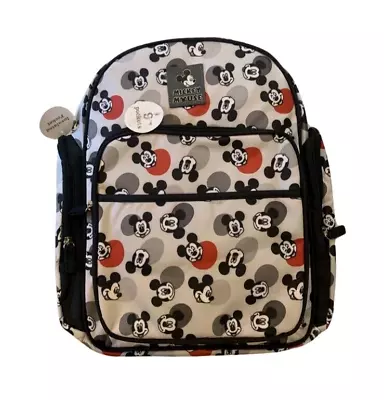Disney Baby Mickey Mouse Multi- Piece Diaper Bag Set Backpack 9 Pockets Gray • $39.99