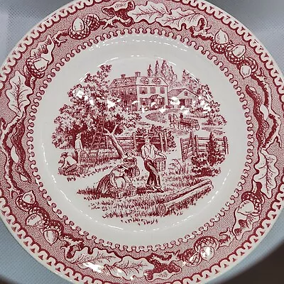 Royal Ironstone Memory Lane Red Transferware Bread & Butter Plates - Set Of 8 • $23.99