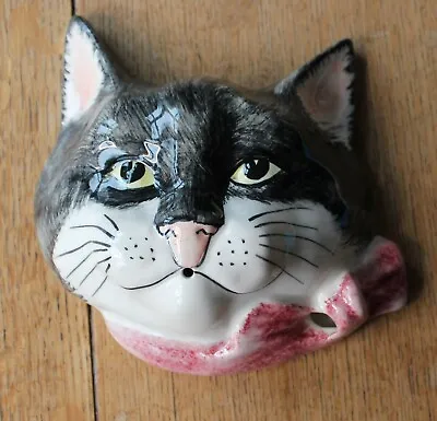 Vintage Babbacombe Philip Laureston Pottery Cat Wall Plaque String Dispenser • £10