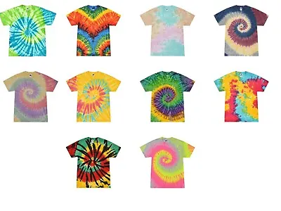 Multi-Color Rainbow New Tie Dye T-Shirts  Kids And Adult S To 5XL Cotton 100% • $14.45