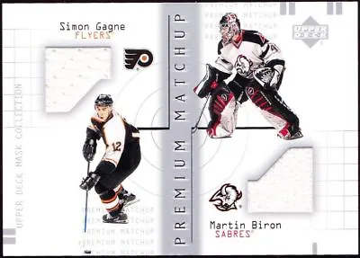 2001-02 UD Mask Collection Dual Jerseys #PMGB Simon Gagne Martin Biron MINT • $14.85