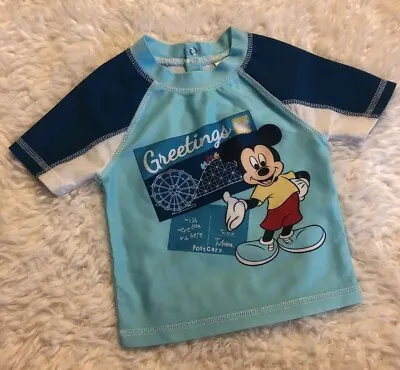 Disney Store SZ: 12M Baby  Boys Mickey Mouse Swim Shirt/Rash Guard ~EUC • $4.99