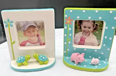 Lot/2 Grasslands Road Ceramic Mini Picture Frames Pig/Turtle NO  Original Box • $21.25