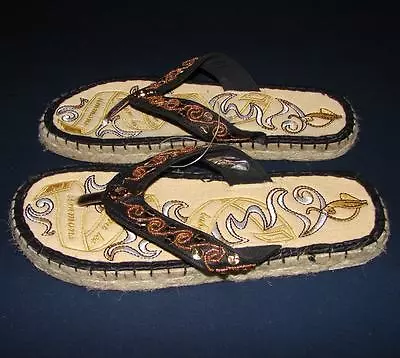 Baby Phat Espadrille Thong Sandals Flip Flops Womans 6 NEW • £48.25