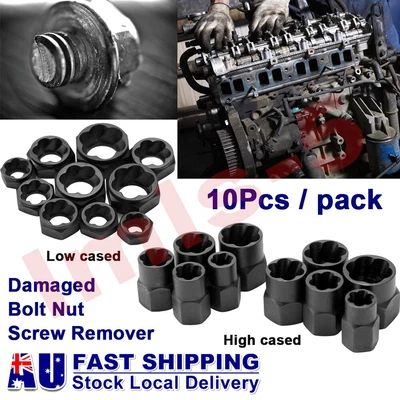 $23.99 • Buy 10Pcs Damaged Bolt Nut Screw Remover Set Socket Threading Removal Extractor Tool