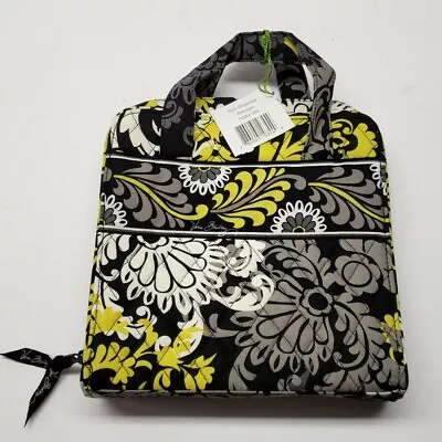 Vera Bradley Tech Organizer Baroque Black Yellow Floral Zip Mesh Pockets New • $21