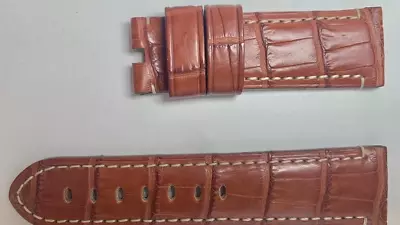 $395 • Buy Authentic Officine Panerai 24mm X 22mm OEM Brown Alligator Strap
