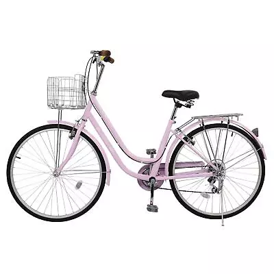26'' Adults Commuter City Bike 7 Speed Cruiser Bicycle With Basket • $168.79