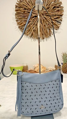 Coach Chaise Butterfly Print Cornflower Blue Crossbody Shoulder Bag 67374 01/19 • £155.65
