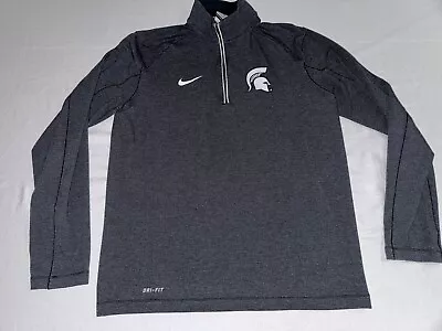 Nike Michigan State Spartans Mens Medium Black Dri-Fit 1/4 Zip Jacket NWOT! • $35.95