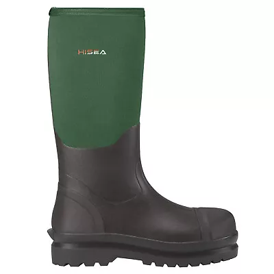 HISEA Men Stretch Fit Rain Boot Waterproof Non-Slip Work Platform Wellies Huntin • $63.99