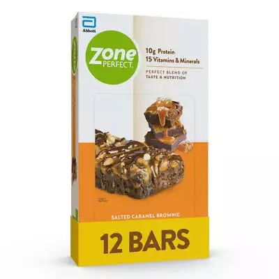 ZonePerfect Protein Bars | Salted Caramel Brownie | 12 Bars Convenient Vitamins • $18.79