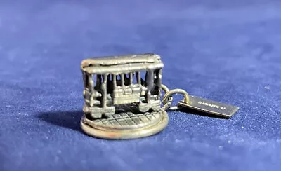 Vintage Sterling Silver Cable Car Rotating Moving Trolley Charm Tag Illinois • $2.99