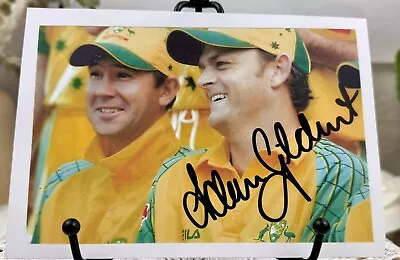 Signed Adam Gilchrist Photo With Authentication Certificate And Cricket Card • $50