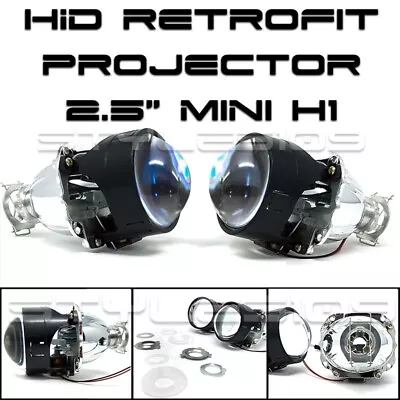 Mini H1 2.5  Inch Projectors Set Retrofit Bi-Xenon High Low HID Projector Custom • $75