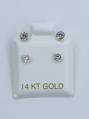 $54.89 • Buy 14k Gold Earrings Ear Jacket Telephone Style - Aretes En Oro Telefono