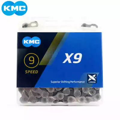 KMC X9 9 Speed Chain Fit Shimano SRAM MTB Hybrid Road Bike 116L Silver/Grey • $34.89