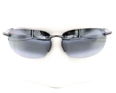 New Maui Jim HO'OKIPA Gloss Black Gray Polarized Rimless Sunglasses 407-02 $219 • $175.20