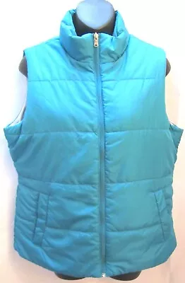 Made For Life Zip-Up Puffer Vest Jacket - Women's Misses Size Medium Blue • $16.99