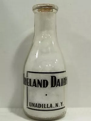 TRPQ Milk Bottle Ireland Dairy Farm Unadilla NY OTSEGO COUNTY 1952 Hard To Find • $34.99