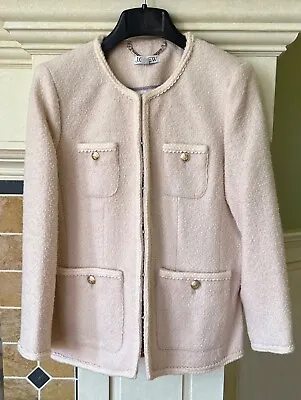 NWT J Crew Sz 10 Powder Beige Long Lady Jacket In Wool Blend Boucle BM556 • $300