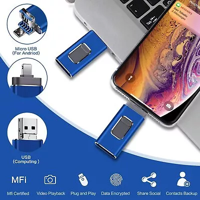 2TB 256/64GB USB I Flash Drive Disk Storage Memory Stick For IPhone IPad PC IOS • $16.98