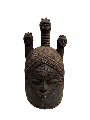 Old African MENDE SOWO SANDE HELMET MASK Sierra Leone Liberia 43 Cm • $250