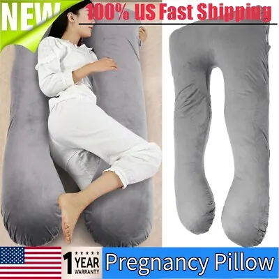 $30.99 • Buy Pregnancy Pillow Maternity Belly Contoured Body Pregnant U Shape Feeding Cushion