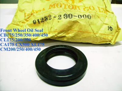 Honda CL175 CL250 CX500 XL175 CM250 CM450 Front Wheel Oil Seal NOS 91252-230-000 • $22.99