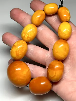 69 Grams Very Rare Antique Royal White Natural Kahraman Baltic Big Amber Beads. • $4750
