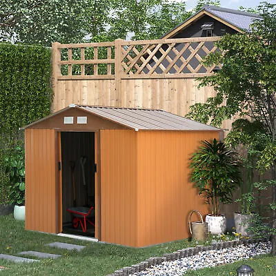 Garden Shed Storage Large Yard Store Door Metal Roof Building Tool Box Container • £197.99