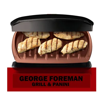 $46.95 • Buy George Foreman 5-Serving Copper Classic Plate Electric Indoor Grill And Panini