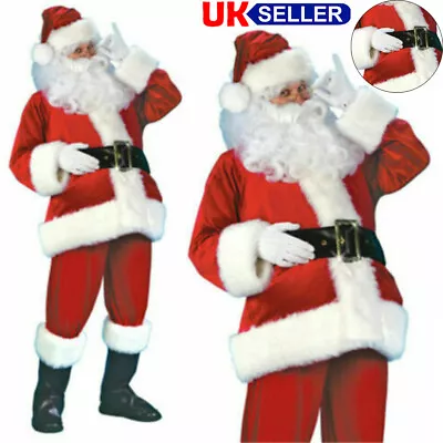 £20.89 • Buy SANTA CLAUS COSTUME Father Christmas Suit Flannel Fancy Dress Outfit Adult Xmas