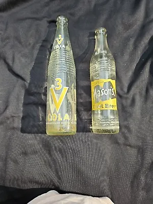 Vintage Root Beer Bottle  Mason  3V Cola 1950 ? • $12.50
